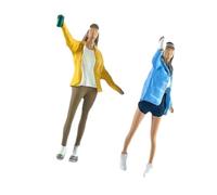RCGOFOLLOW Figuras de Diorama de Escena en Miniatura a Escala 1/64, Figuras Mujeres, niñas vestidas Manera Informal, Modelos piernas largas, decoración Arena, Adorno Arena,
