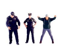 RCGOFOLLOW Figuras realistas de policías, Ladrones, Figuras diminutas para fotografía, exhibición, decoración a Escala 164, Trenes, arquitectónicas.