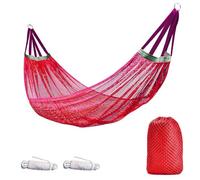 RCGOFOLLOW Hamaca portátil de Red de Nailon para Relajarse al Aire Libre, hamacas portátiles para Acampar, hamacas para Acampar y Balcones, Rojo