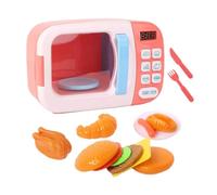 RCGOFOLLOW Juego de Cocina de Comida Falsa para bebés, Juguetes para niñas, minijuego Cocina para microondas, Experiencia Juego Comida Falsa para bebés, microondas para niños. , Rosa , 13 Piezas