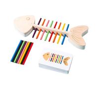 RCGOFOLLOW Juguete de combinación de Colores para Madera para niños con Forma pez Juego Desarrollo para la coordinación Mano-Ojo y resolución Problemas Combinación Colorida para niños pequeños