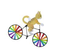 RCGOFOLLOW Molino de viento de plástico juguetón, Para Spinner de viento, juguete para niños para decoración de fiesta de jardín y césped, gato amarillo