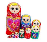 RCGOFOLLOW Muñecas Rusas de anidación artesanales, Juguetes para niños, Juego de matrioskas, Regalo para la imaginación Creativa, Resistentes y duraderas. Muñecas Rusas con un Fuerte Toque Regional.