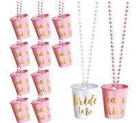 RCGOFOLLOW Paquete de 12 collares de vasos de chupito verdes para, A