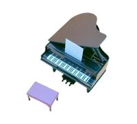 RCGOFOLLOW Piano en miniatura con taburete, juego de accesorios para casa de muñecas que permite una decoración creativa la casa muñecas con un divertido instrumento musical, mini piano a escala 1/12.
