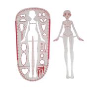 RCGOFOLLOW Regla de dibujo para ropa de moda, plantilla humanoide precisa, herramienta de medición y calibre, ligera, para sastres, acolchados, costura, regla de modista,