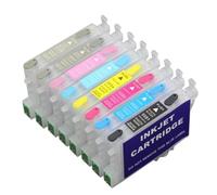 RCGtnnesa Cartucho de Tinta Vacío Recargable 8 Unidades con Chip ARC T0591 T0599 Compatible con Impresora R2400