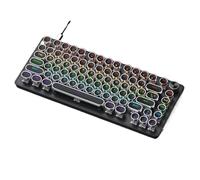 RCGtnnesa Teclado mecánico K82 con Cable RGB, Perilla de Control Multimedia, función Intercambiable en Caliente de tecla Completa, Compatible con 5420(Black Punk)