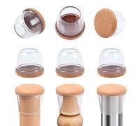 RCHYFEED 24 Protectores de Piso de Silla Mejorados Transparentes de 2 Pulgadas, Tapas Copas para Patas de Muebles con Almohadillas de Fieltro para Proteger Suelos de Madera Dura de Arañazos, 30-40mm