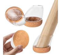 RCHYFEED Juego de 24 cubrepiernas para silla, de silicona con fieltro, ajuste de 15 ° a 25 °, protectores elásticos para patas de sillas, antiarañazos, protectores de patas (Fit: 14-20 mm)