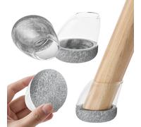 RCHYFEED Juego de 24 cubrepiernas para silla, de silicona con fieltro, ajuste de 15 ° a 25 °, protectores elásticos para patas de sillas, antiarañazos, protectores de patas (Fit: 14-20 mm)