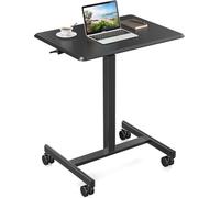 RCJCQSR Escritorio pequeño de pie de altura ajustable, escritorio portátil rodante para computadora, escritorio de pie para laptop, escritorio móvil con ruedas bloqueables, escritorios de oficina en