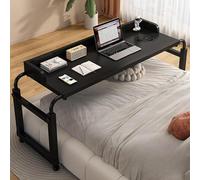 RCJCQSR - Mesa ajustable para laptop con ruedas, escritorio portátil con ruedas para el hogar y el hospital, sofá y mesa de bandeja de cama, 115-210 cm, color negro, versátil y ahorra espacio