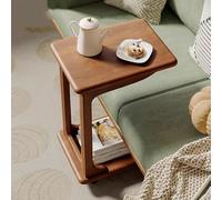 RCJCQSR Mesa auxiliar en forma de C con ruedas giratorias, mesa de sofá que se desliza debajo de la mesa de bandeja de TV para espacios pequeños, sala de estar, dormitorio (tamaño: 80 x 40 x 63 cm)