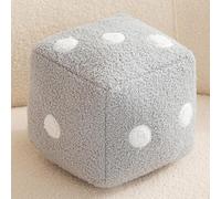 RCJCQSR Puf cuadrado de lana de cordero sintético, otomano, reposapiés de dibujos animados, taburete mullido y suave con cremallera invisible para sala de estar o dormitorio (tamaño: 20 cm, color