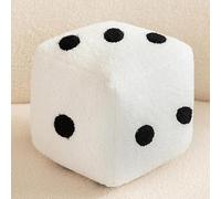 RCJCQSR Puf cuadrado de lana de cordero sintético, otomano, reposapiés de dibujos animados, taburete mullido y suave con cremallera invisible para sala de estar o dormitorio (tamaño: 20 cm, color