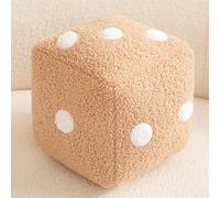 RCJCQSR Puf cuadrado de lana de cordero sintético, otomano, reposapiés de dibujos animados, taburete mullido y suave con cremallera invisible para sala de estar o dormitorio (tamaño: 20 cm, color