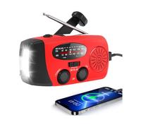 Rckskaya Radio de manivela de emergencia, 2000 mAh/7400 mWh, radio meteorológica NOAA, funciona con pilas, linterna de radio solar, cargador de teléfono celular, lámpara de lectura LED, alarma SOS