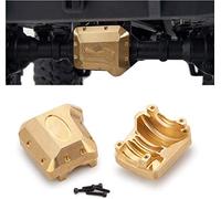 RCLions 2 cubiertas de latón para diferencia, cubierta de carcasa de eje delantero/trasero resistente para TRX4 T4 actualizaciones 1/10 RC Crawler Car