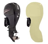 RCLONGEU Fundas para Barcos, Toalla para Motor Barco Completo Impermeable, Funda Capó Motor, Cubierta Motor Fueraborda para Barcos Apto para Cubierta Motor (Beige,175-225HP)