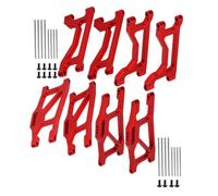 RCMYou Brazos de suspensión de aluminio para 1/10 Traxxas WideMaxx, brazos de suspensión superior y kits de suspensión inferior para el modelo # 89086-4, reemplazo #8995X (rojo)