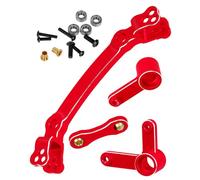 RCMYou Campana de dirección de aluminio para 1/10 Arrma Senton/Granite/Big Rock/Typhon 4X4 3S BLX, Outcast/Kraton 4x4 4S BLX, manivela de dirección y enlace de dirección, rojo