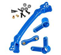 RCMYou Campana de dirección de aluminio para 1/10 Arrma Senton/Granite/Big Rock/Typhon 4X4 3S BLX, Outcast/Kraton 4x4 4S BLX, manivela de dirección y enlace de dirección, azul marino