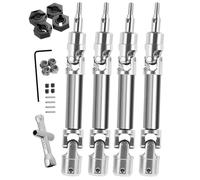 RCMYou Ejes de transmisión para Arrma Granite/Senton 4x4 3S Blx Mega 550/Vorteks 3s blx, eje de transmisión delantero trasero CVD con hexagonal, plateado