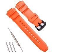 RCNZWQB Correa de reloj de repuesto de resina para Casio MCW-100H WS-220 HDD-S100 Correa de goma para hombres impermeable 16mm Casual Pulsera (naranja)