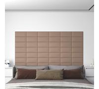 RCODSSK Cabecero de pared rectangular de tela, 12 piezas capuchino, 30 x 15 cm, juego para decoración moderna de dormitorio con superficie suave y base de madera para un fácil montaje