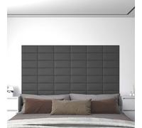 RCODSSK Cabecero de pared rectangular de tela 12 piezas gris 30 x 15 cm juego para decoración moderna de dormitorio con superficie suave y base de madera para un fácil montaje