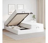 RCODSSK Cama otomana con mecanismo de elevación hidráulica y gran espacio de almacenamiento, cama de piel sintética con colchón de muelles ensacados y cómodo cojín para un sueño reparador