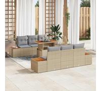 RCODSSK Conjunto de jardín modular negro con 4 sofás laterales y 2 asientos con espacio de almacenamiento, juego de comedor rectangular para exteriores de ratán sintético con mesa de jardín y bolsa