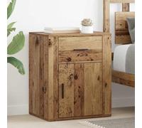 RCODSSK Mesita de noche blanca 50 x 36 x 60 cm de material de madera con 1 cajón y 1 compartimento detrás de una puerta, mesita de noche en color blanco con práctico espacio de almacenamiento