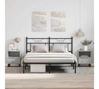 RCODSSK Mesita de noche moderna con patas de metal, una sencilla mesita de noche para dormitorio con cajón de madera de roble negro, funcional con práctico espacio de almacenamiento