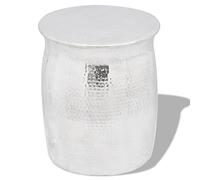 RCODSSK Taburete de aluminio martillado, mesa auxiliar plateada, elegante taburete de aluminio, también se puede utilizar como mesa, duradero y elegante.