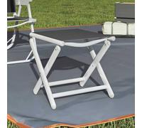 RCODSSK Taburete plegable y reposapiés de aluminio con superficie de textileno resistente en negro y plata