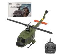 RCPLANTOUY Helicóptero militar RC, escala 1/34 F07 UH-1 Huey RC Avión - Mantenimiento de altitud con giroscopio, motor sin escobillas, vuelo invertido de una tecla, modelo de escala de 2.4 GHz 6