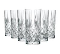 RCR 25766020006 Vasos Con Trago Largo De Cristal Luxion, 350 ml, Juego De 6 Copas, Vasos Altos De La Colección Melodia, Ideales Para Servir Cócteles De Mojito, Whisky O Cualquier Bebida Fría
