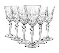 RCR 6X 210ml Melodia Copas de Vino Blanco - Pequeño Apto para Lavavajillas Vaso Boda Navidad Cumpleaños Fiesta Copa para Beber Set de Regalo Crystal