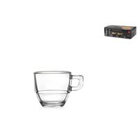 RCR Juego 6 Tazas de Espresso Apilables de Vidrio 8 cl Transparente