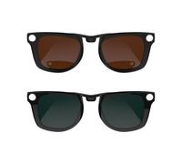 RCstyle HiBloks - 2 clips polarizados compatibles con Ray-Ban Meta Wayfarer y Gen 2 (RW4006/RW4012 Regular), clip fotocromático para accesorios RayBan Meta Gen 2 (Marrón, Verde Oscuro)