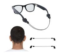 RCstyle HiBloks - 2 correas ajustables para gafas compatibles con Ray-Ban/Oakley Meta HSTN, correa para gafas de sol sin cola, soporte de cuerda para gafas inteligentes (15 pulgadas, negro)