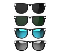 RCstyle HiBloks - 4 clips polarizados para Ray-Ban Meta Wayfarer y Gen 2, Negro, verde, plateado y azul, Standard 50-22, Matte Black Frame