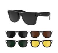 RCstyle Juego de 4 clips polarizados compatibles con Ray-Ban Meta Wayfarer RW4008 talla L 53-22 para gafas inteligentes que cambian de color para hombre y mujer (verde oscuro, amarillo visión nocturna