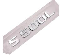 RCTGPGJAC Etiqueta engomada del Coche de Las Letras del número del Emblema de la Cola Trasera del Coche Compatible for Mercedes Benz S500L S 500L Cromo Plateado/Negro Mate(Silver-Flat)