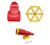 RCULWPLP Telescopio de Juguete para Niños, Telescopio Pirata, Juego de Buzón de Juguete, Accesorio para Estructura de Escalada, Estructura para Columpio, Rojo