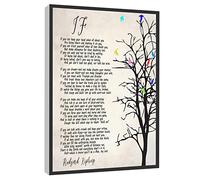 RCVTVPV If Kipling Poema arte de pared Rudyard Kipling Poema inspirador póster lienzo arte de pared para oficina en casa enmarcado listo para colgar 12 x 16 pulgadas