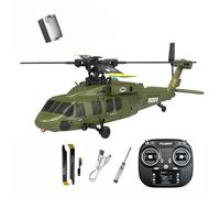 RCXTechPro Black-Hawk K200 Helicóptero RC sin escobillas, 2.4G 6CH RTF 6 ejes Gyro avión militar con posicionamiento de flujo óptico, retención de altitud y vuelo invertido para adultos - 1 batería