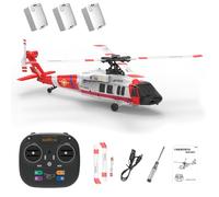 RCXTechPro Black-Hawk K200 Helicóptero RC sin escobillas, 2.4G 6CH RTF 6 ejes Gyro avión militar con posicionamiento de flujo óptico, retención de altitud y vuelo invertido para adultos, 3 baterías